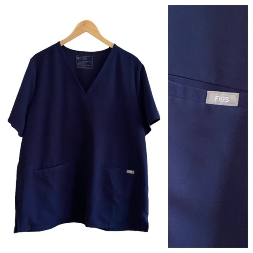 FIGS Navy Blue Casma Three-Pocket Scrub Top XXL